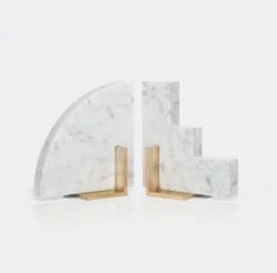 Marble Bookend Set - in use with books
