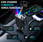 LumiDrive 4X Retractable Car Charger