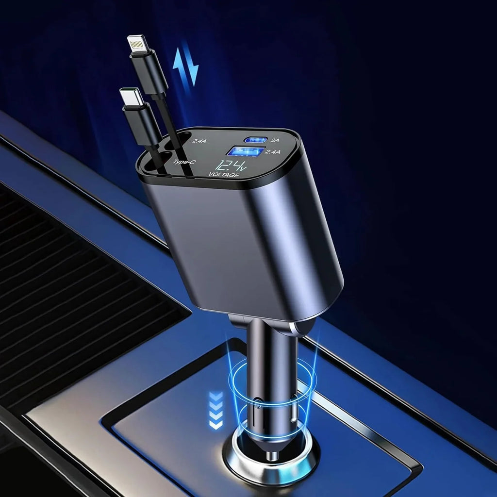 LumiDrive 4X Retractable Car Charger