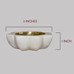 Marble Diya with Brass Katori