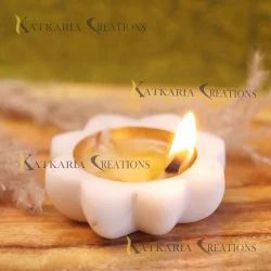 Marble Diya Tea-Light Holder Set - angle 2