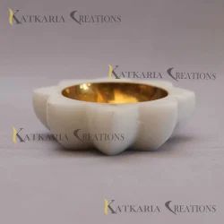 Marble Diya Tea-Light Holder Set - angle 3